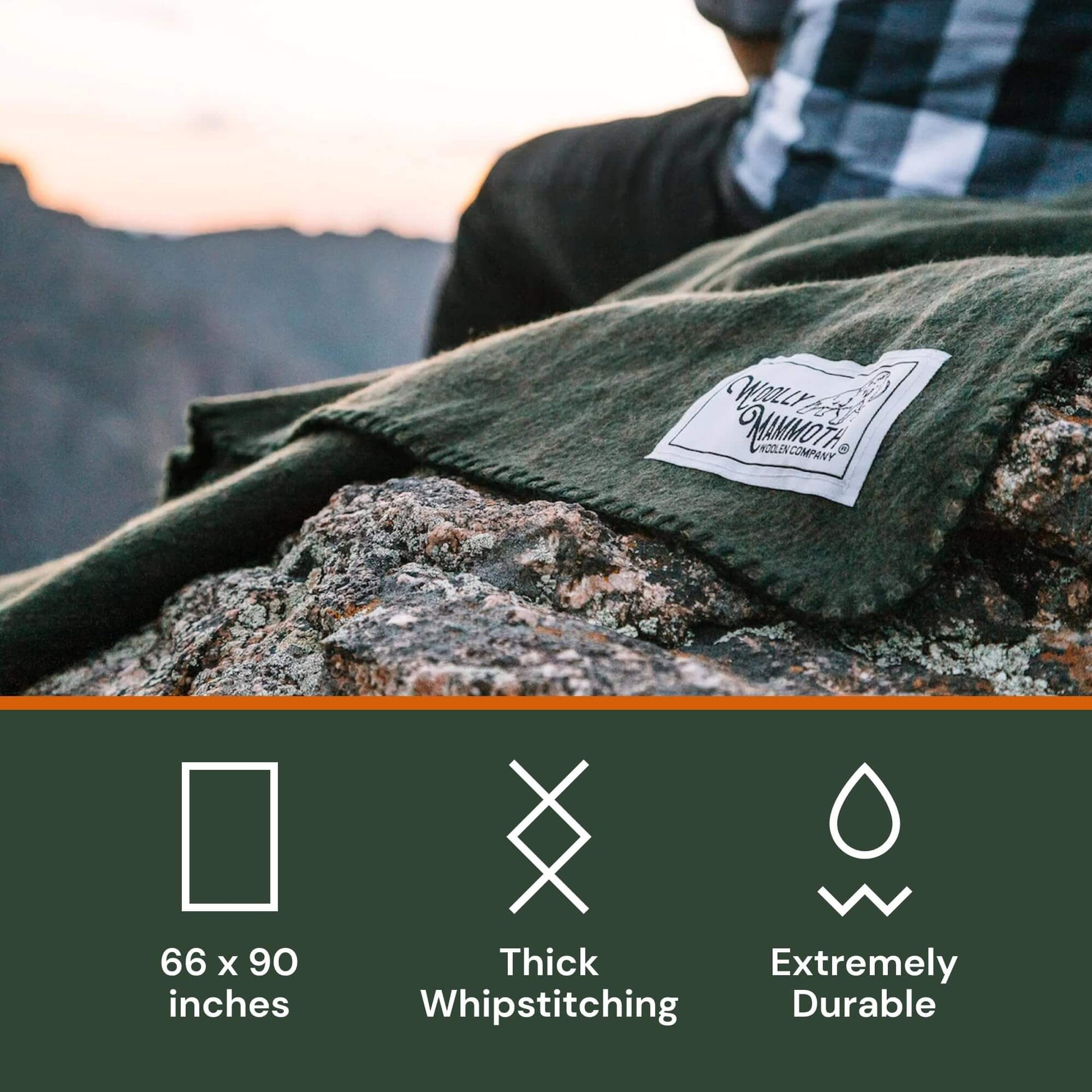 Image of Woolly Mammoth Merino Wool Blanket - Large 66" x 90", Camp Blanket, a Camping Blanket available for $101.49 Buy now and save at Adventure Travel Gear