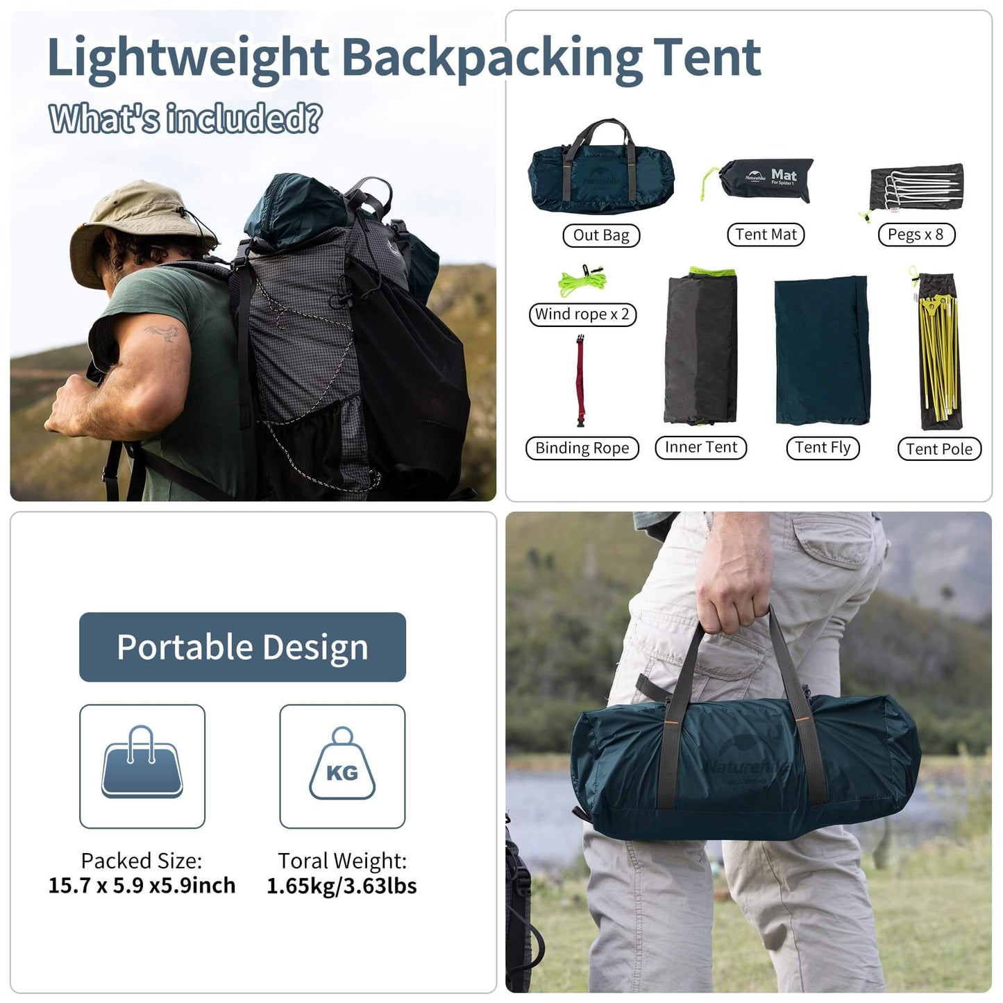 Image of Naturehike Bikepacking 1 Person Tent, Waterproof Easy Set up Free Standing, a Tent available for $123.24 Buy now and save at Adventure Travel Gear