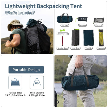 Image of Naturehike Bikepacking 1 Person Tent, Waterproof Easy Set up Free Standing, a Tent available for $123.24 Buy now and save at Adventure Travel Gear