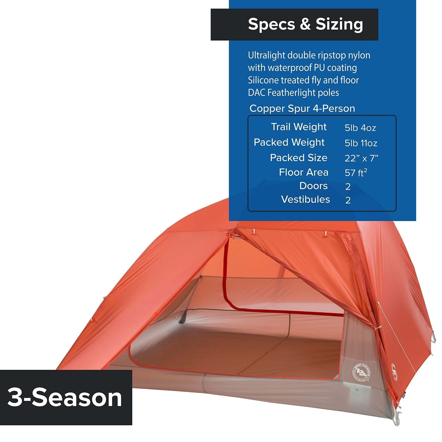 Image of Big Agnes Copper Spur HV UL - Ultralight Backpacking Tent, a Tent available for $461.06 Buy now and save at Adventure Travel Gear