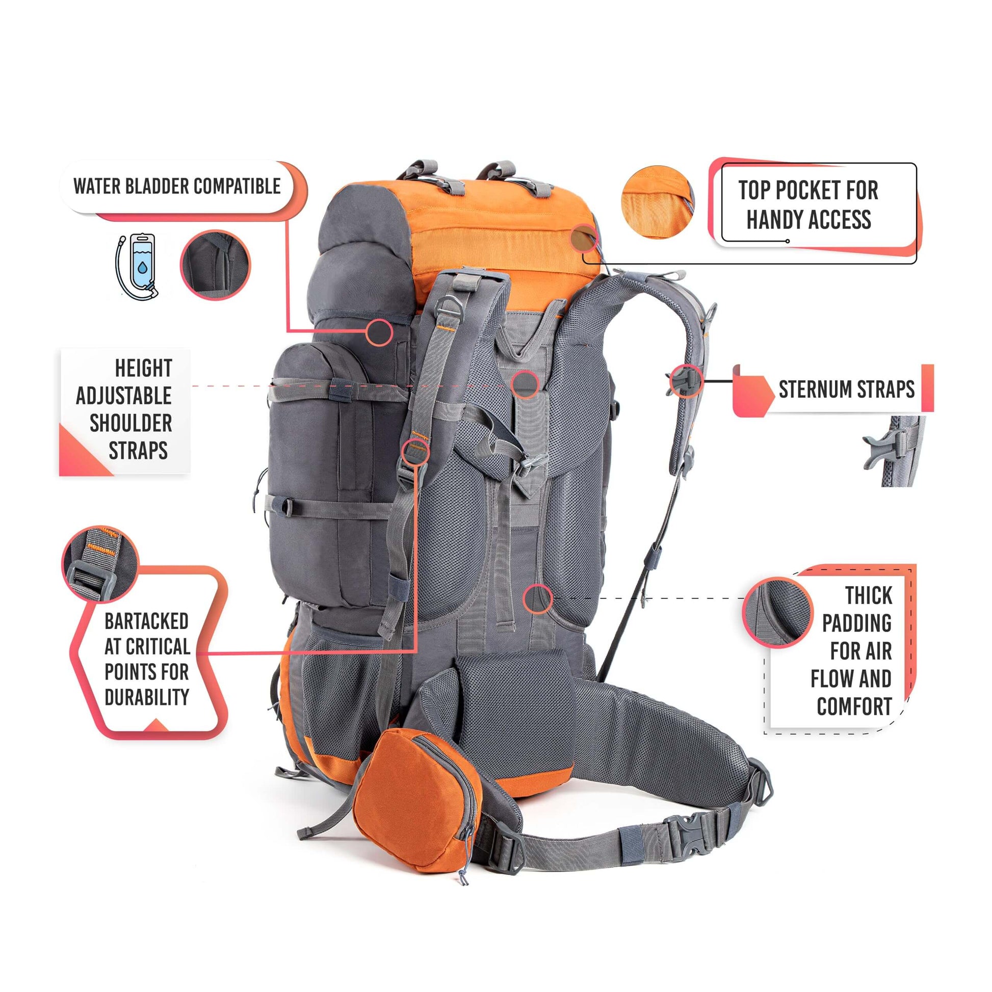 Image of Tripole Walker 65 Litres Rucksack Internal Frame, a backpack available for $94.25 Buy now and save at Adventure Travel Gear