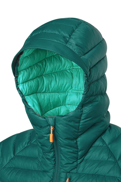 Image of Rab Women's Microlight Alpine 700-Fill Down Hooded Puffer Jacket for Hiking & Skiing, a Puffer Jacket available for $427.75 Buy now and save at Adventure Travel Gear