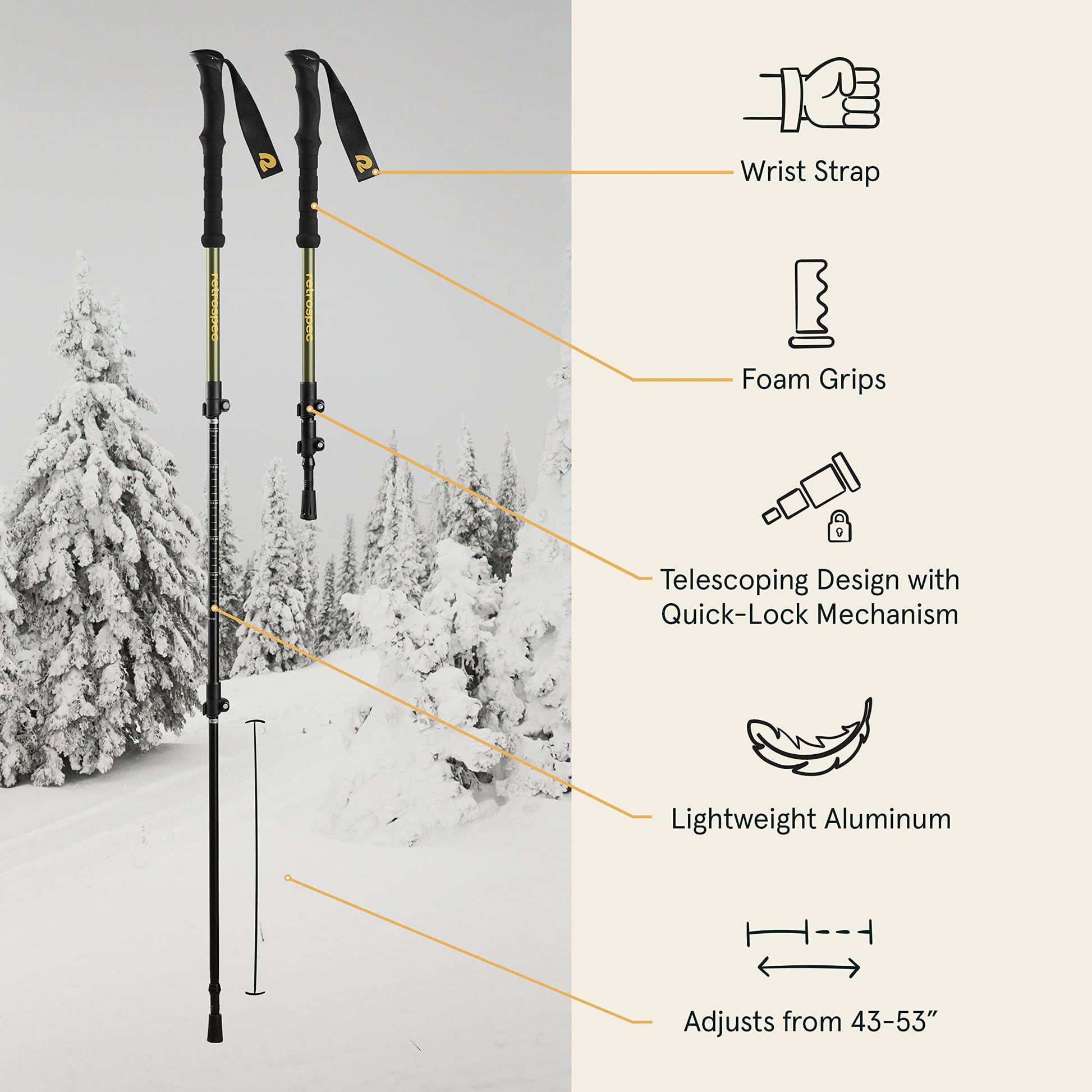 Image of Retrospec Drifter 21/25/30 Inch Snowshoes & Trekking Poles Bundle, a Snowshoes available for $130.49 Buy now and save at Adventure Travel Gear