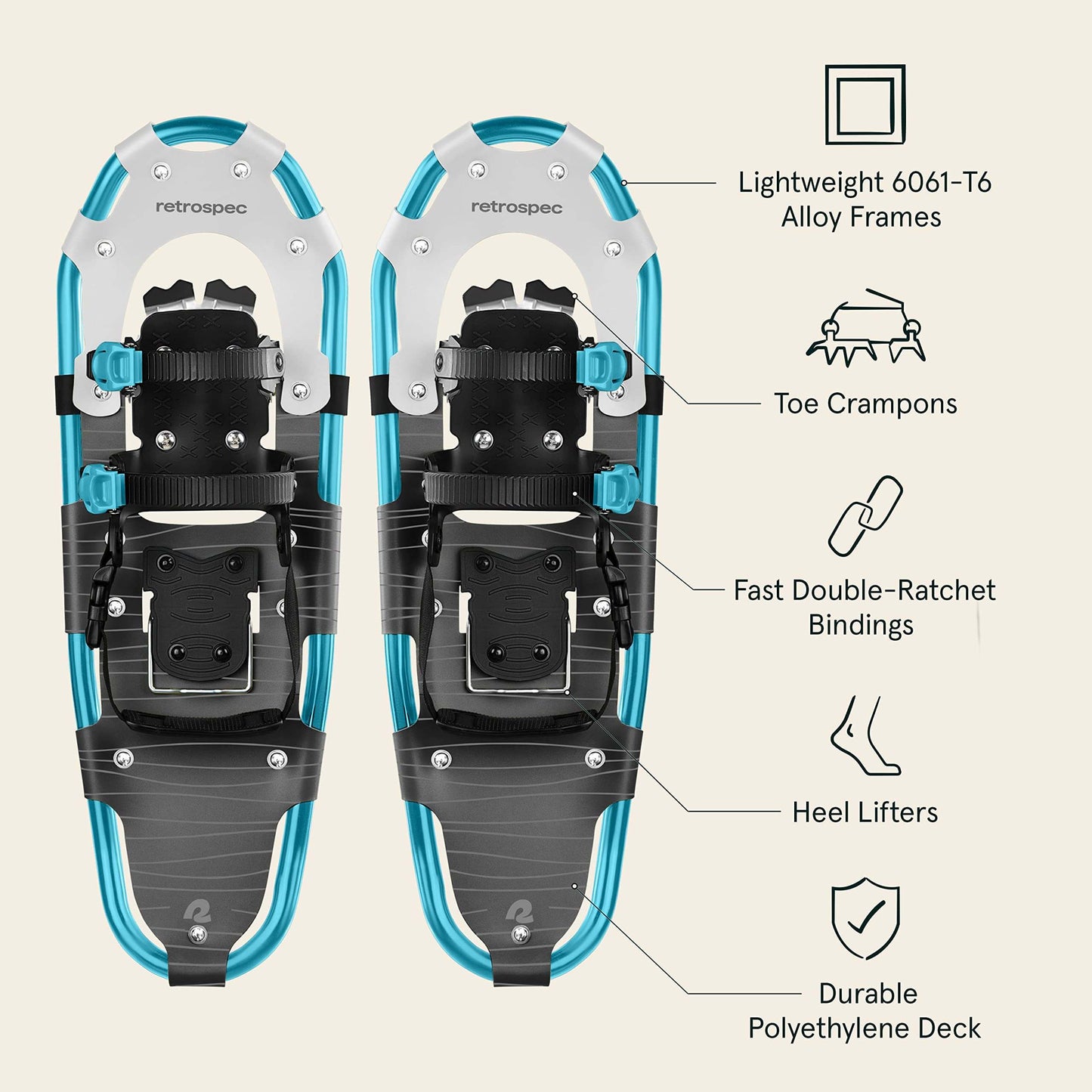 Image of Retrospec Drifter 21/25/30 Inch Snowshoes & Trekking Poles Bundle, a Snowshoes available for $130.49 Buy now and save at Adventure Travel Gear