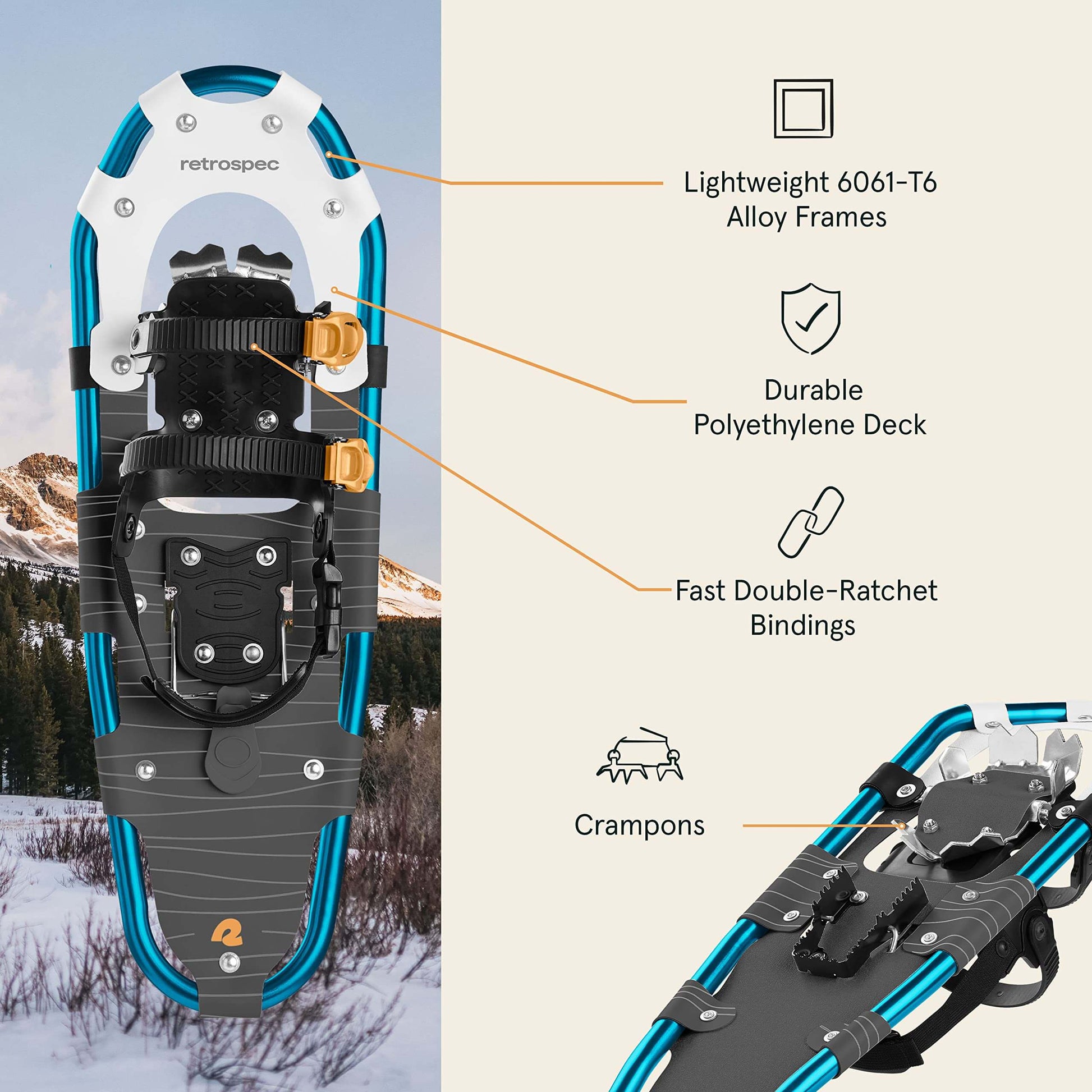 Image of Retrospec Drifter 21/25/30 Inch Snowshoes & Trekking Poles Bundle, a Snowshoes available for $130.49 Buy now and save at Adventure Travel Gear