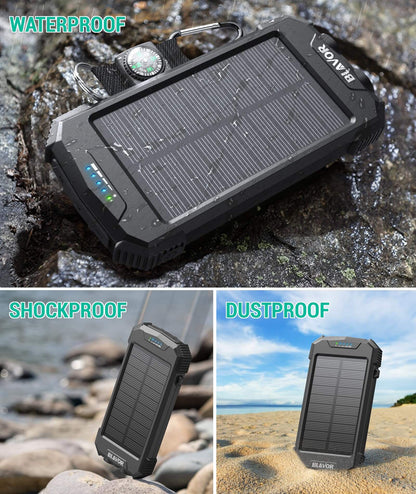 Image of BLAVOR Solar Charger Power Bank 10,000mAh, Portable Wireless Charger, a Wireless Charger available for $57.99 Buy now and save at Adventure Travel Gear