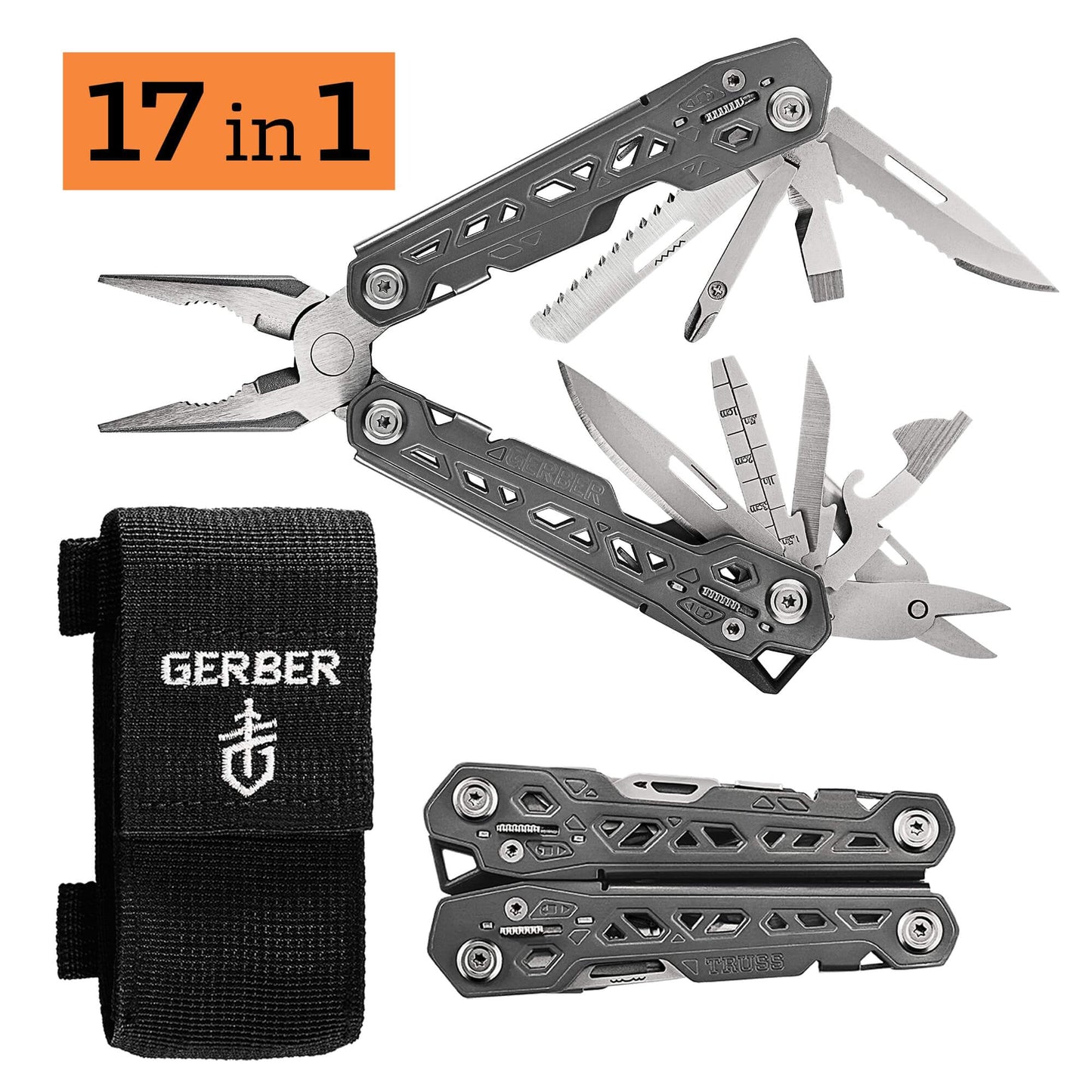 Image of Gerber Gear Truss 17-in-1 EDC Needle Nose Pliers Multi tool, a Multifunction Tool available for $87.00 Buy now and save at Adventure Travel Gear