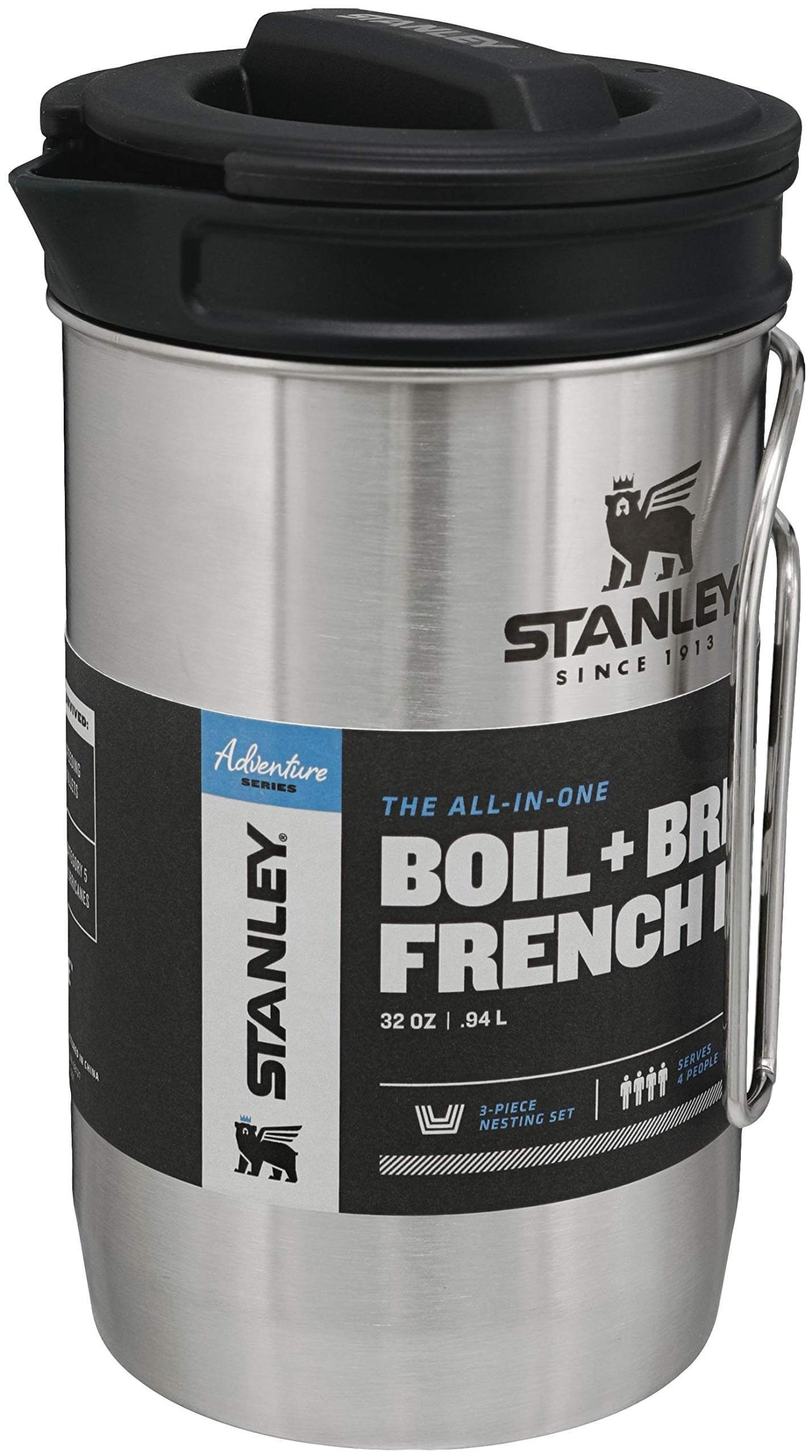 Image of STANLEY Adventure All-in-One Boil + Brew French Press | 32 OZ, a French Press available for $52.78 Buy now and save at Adventure Travel Gear