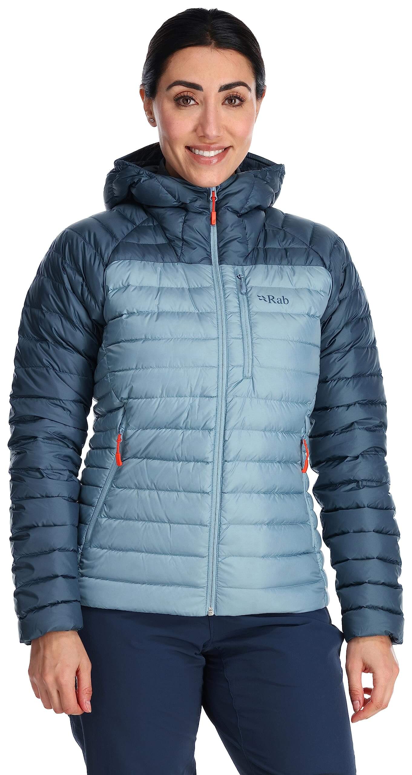 Image of Rab Women's Microlight Alpine 700-Fill Down Hooded Puffer Jacket for Hiking & Skiing, a Puffer Jacket available for $427.75 Buy now and save at Adventure Travel Gear