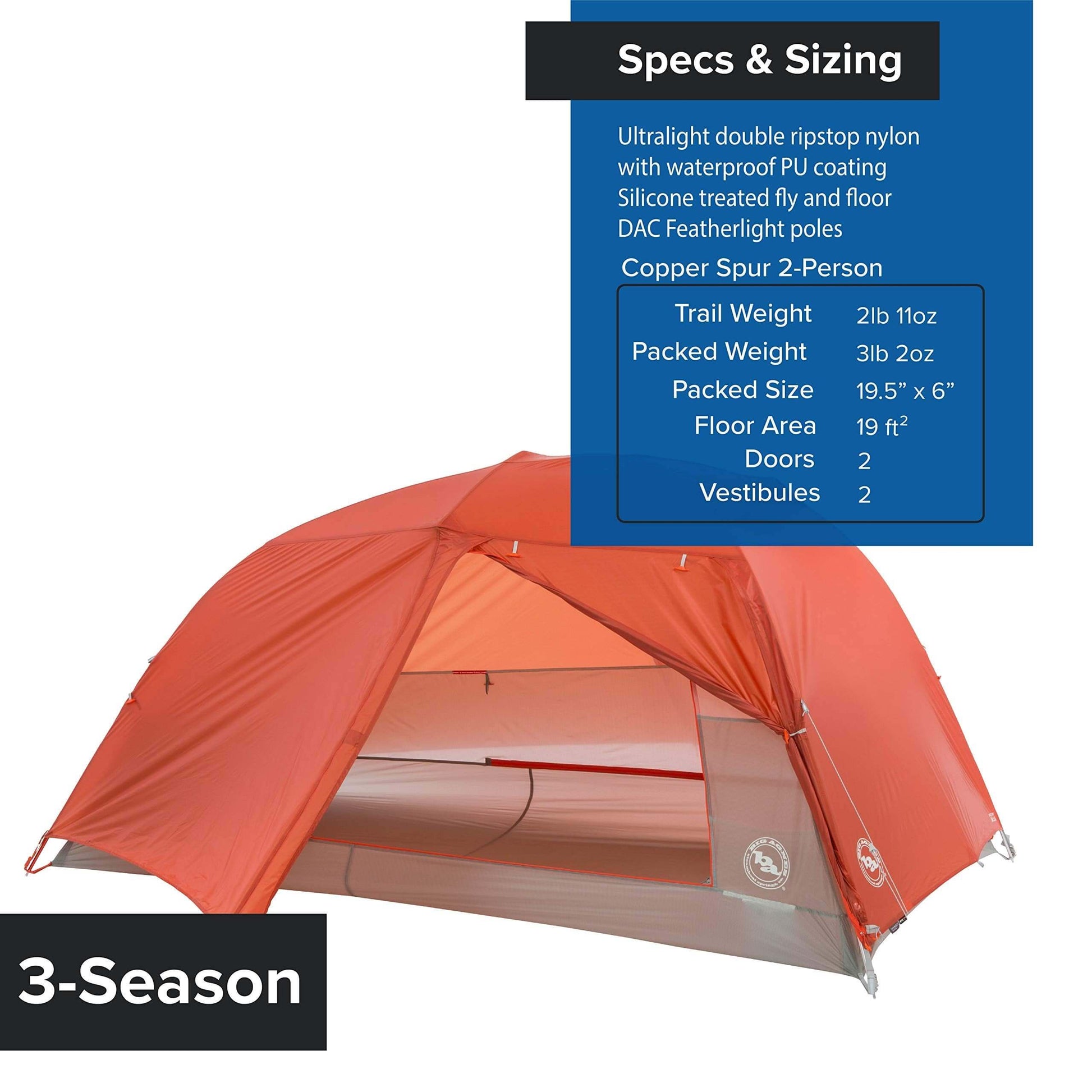 Image of Big Agnes Copper Spur HV UL - Ultralight Backpacking Tent, a Tent available for $461.06 Buy now and save at Adventure Travel Gear