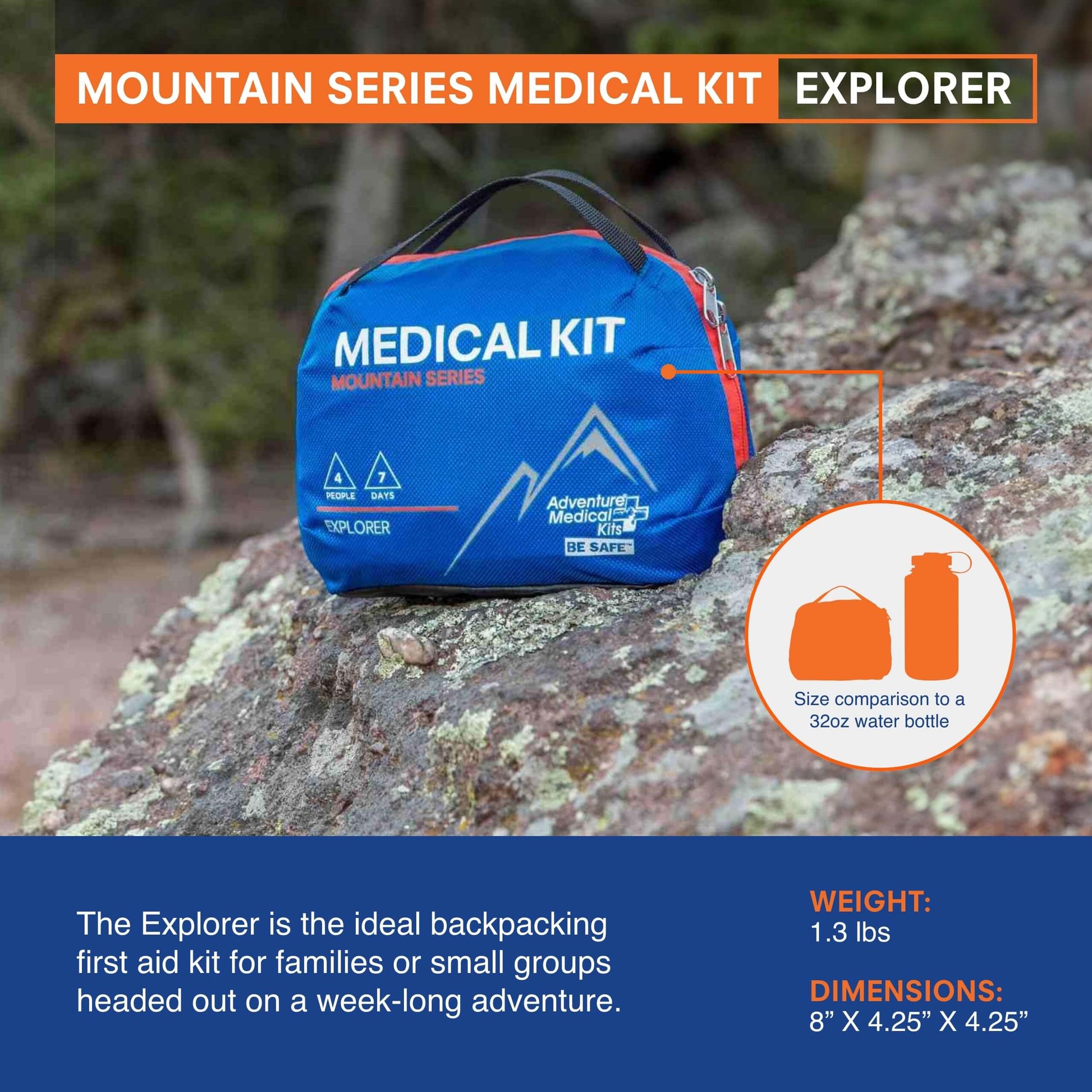 Image of Adventure Medical Kits Mountain Series Medical Kit - Explorer, a First Aid Kit available for $74.66 Buy now and save at Adventure Travel Gear