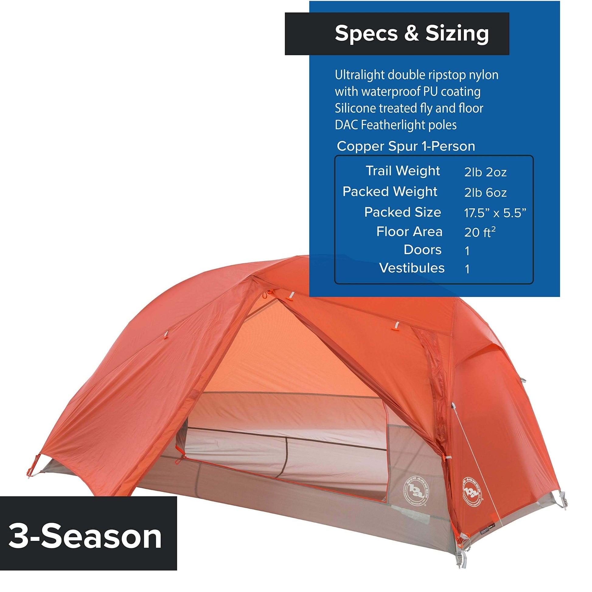 Image of Big Agnes Copper Spur HV UL - Ultralight Backpacking Tent, a Tent available for $461.06 Buy now and save at Adventure Travel Gear