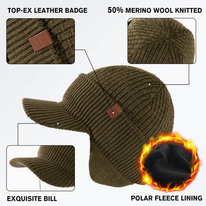 Image of TOP-EX Merino Wool Waterproof All Weather Brim Beanie, a Beanie available for $48.71 Buy now and save at Adventure Travel Gear