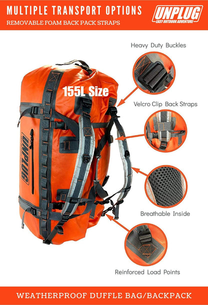 Image of UNPLUG Ultimate Adventure Bag -1680D Heavy Duty Waterproof Travel Duffel Bags, a Duffel Bag available for $231.99 Buy now and save at Adventure Travel Gear