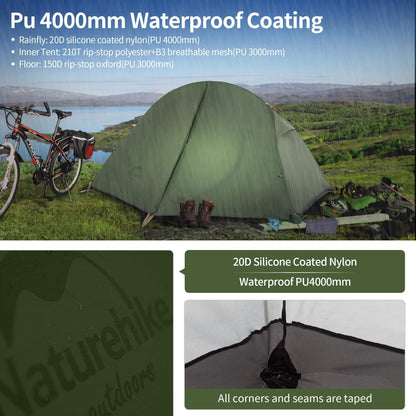 Image of Naturehike Bikepacking 1 Person Tent, Waterproof Easy Set up Free Standing, a Tent available for $123.24 Buy now and save at Adventure Travel Gear