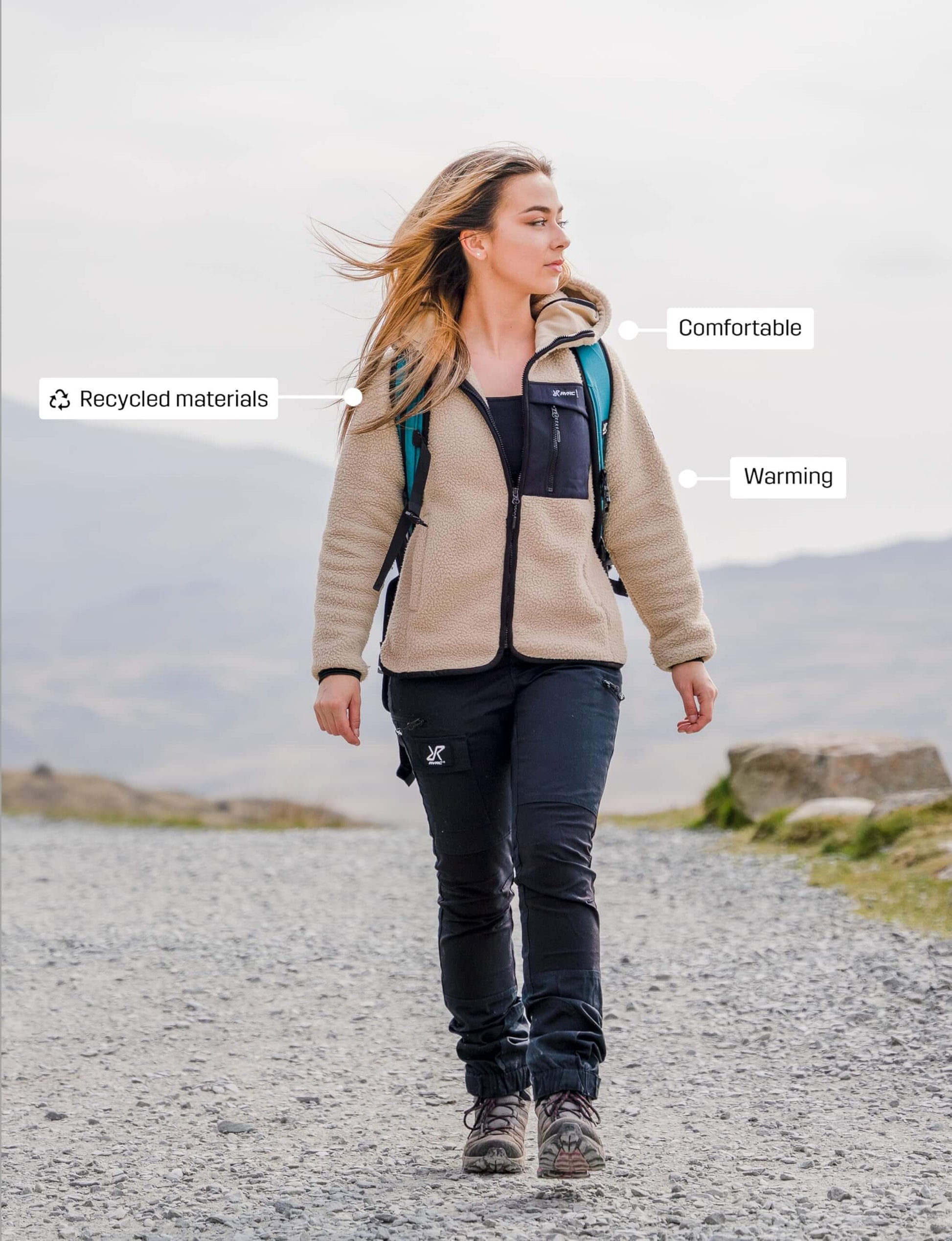 Image of RevolutionRace Sherpa Hoodie for Women, Fleece Jacket Perfect for Hiking and Outdoor Adventures, a Women's Fleece Jacket available for $152.25 Buy now and save at Adventure Travel Gear