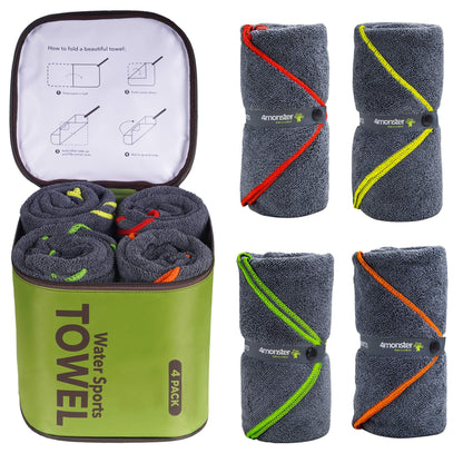 Image of 4Monster 4 Pack Microfiber Camping Towel Quick Dry Super Absorbent, a Microfiber Camping Towel available for $71.04 Buy now and save at Adventure Travel Gear