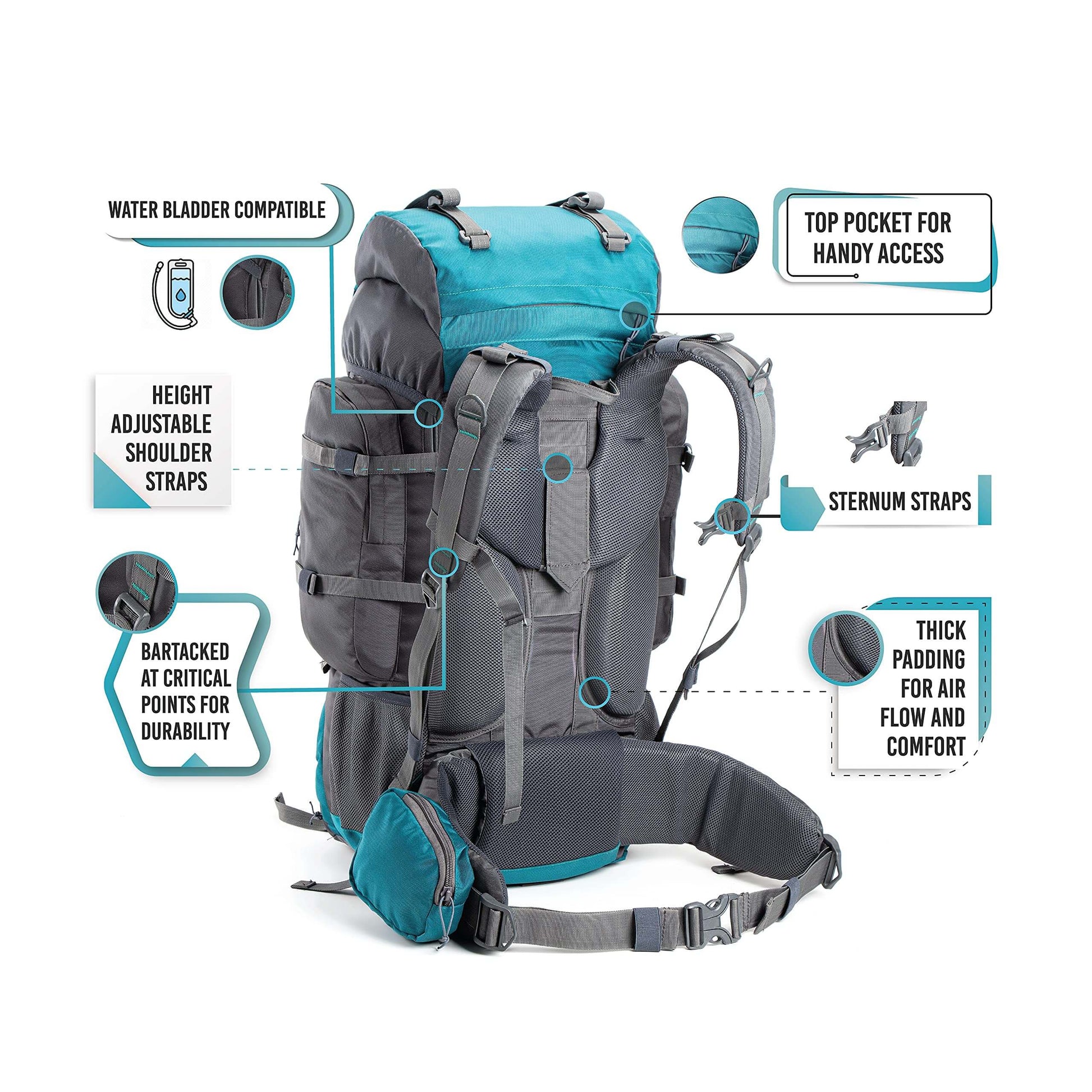 Image of Tripole Walker 65 Litres Rucksack Internal Frame, a backpack available for $94.25 Buy now and save at Adventure Travel Gear