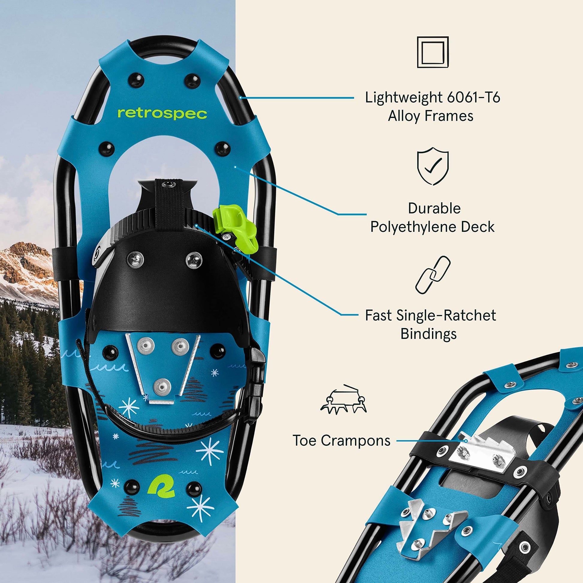 Image of Retrospec Drifter 21/25/30 Inch Snowshoes & Trekking Poles Bundle, a Snowshoes available for $130.49 Buy now and save at Adventure Travel Gear