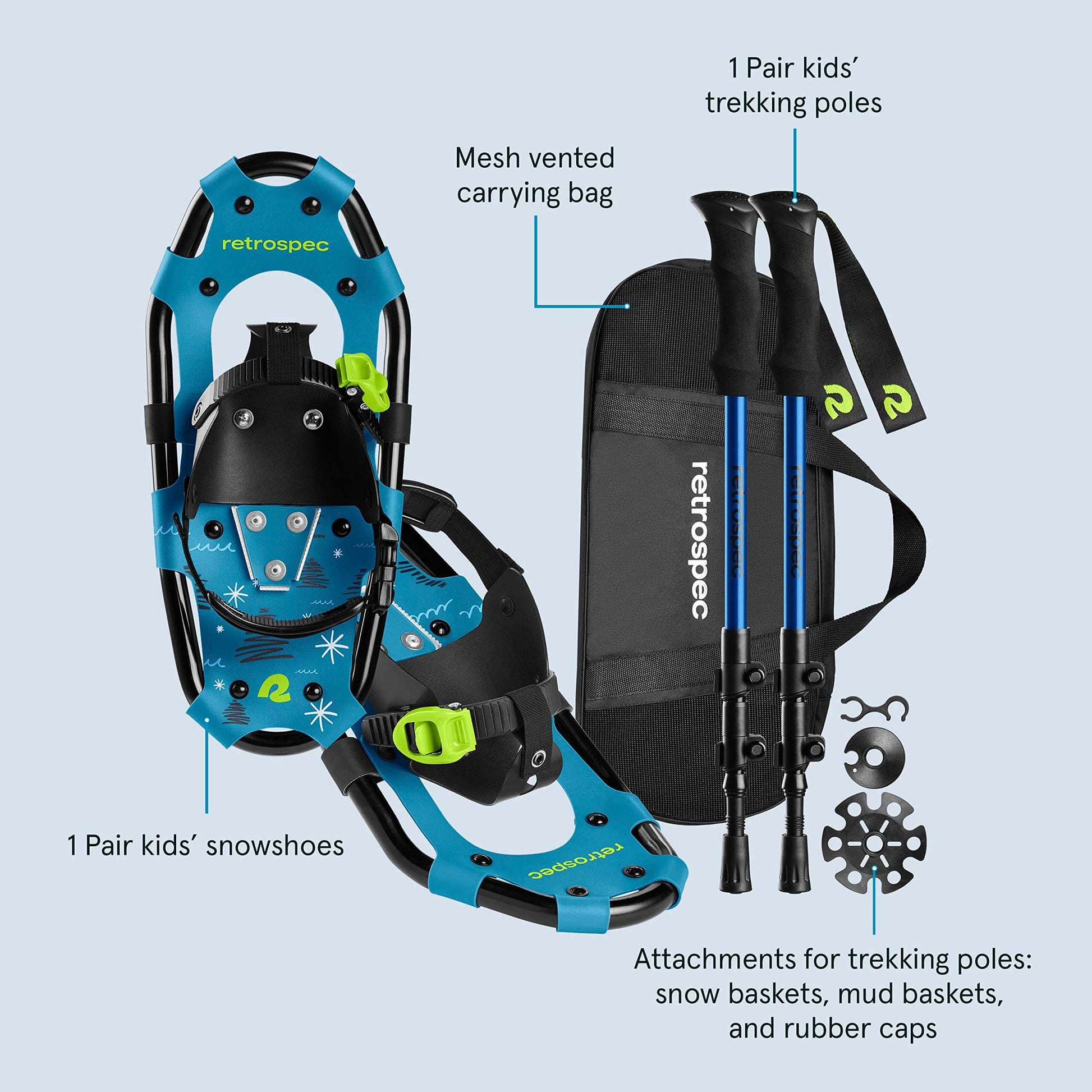 Image of Retrospec Drifter 21/25/30 Inch Snowshoes & Trekking Poles Bundle, a Snowshoes available for $130.49 Buy now and save at Adventure Travel Gear